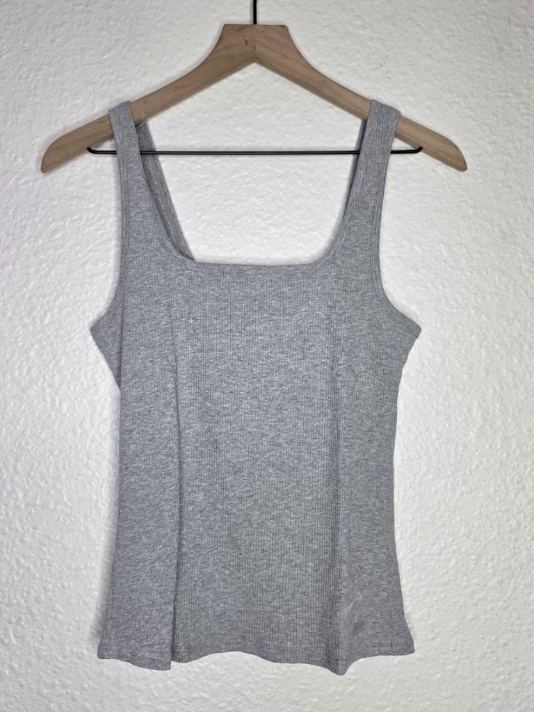 Fabletics Daily Rib Square Neck Tank In Gray Women's Size L New With Tags — image 2 of 8